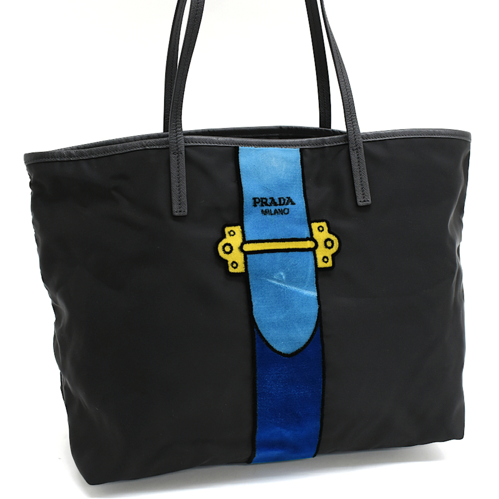 Prada Cahier Shoulder Tote Bag TESSUTO RICAMO